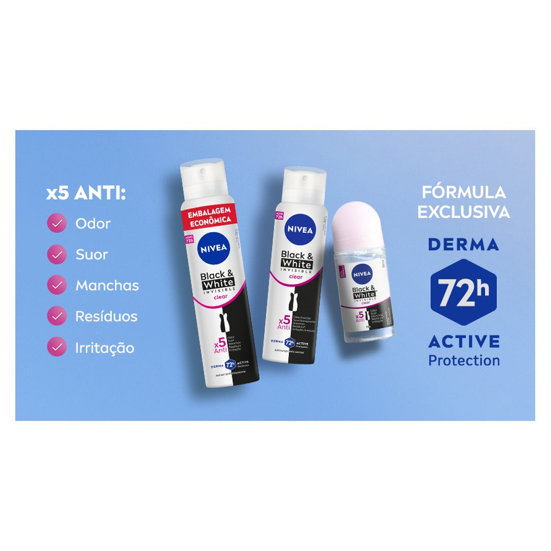 Desodorante Nivea Invisible Black & White Clear Feminino 1