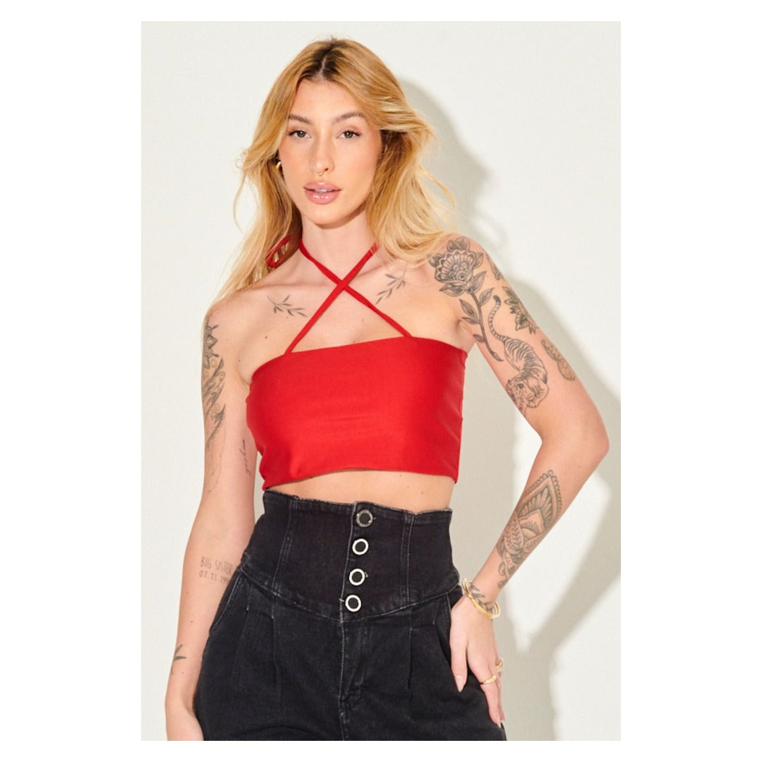 Top Faixa Up Glam Liso Amarracao 1