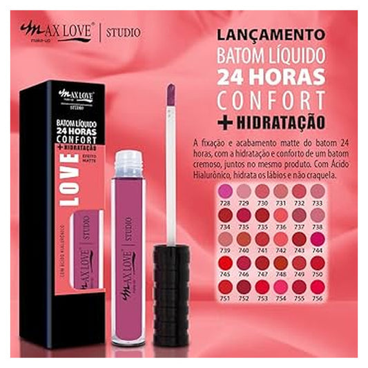 Batom Liquido Matte 24h Max Love 1