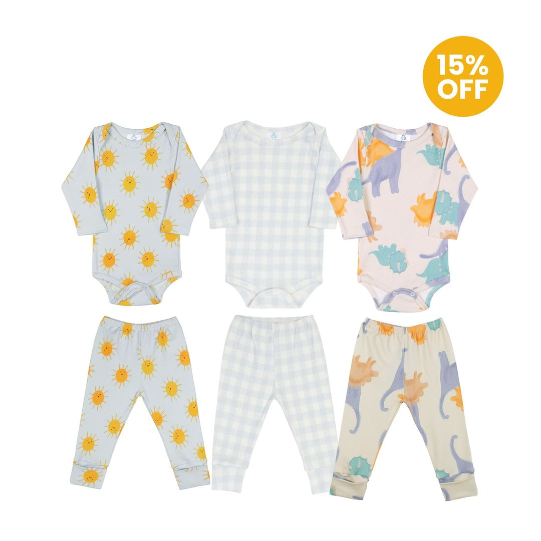 Kit Conjunto Body Manga Longa + Calca Pe Reversivel 1