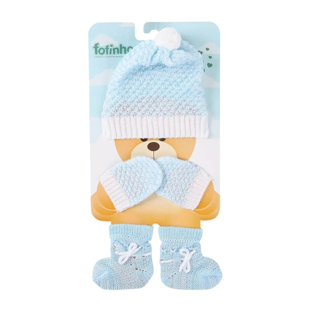 Kit Touca Luva Meia Bebe Fofinho 1
