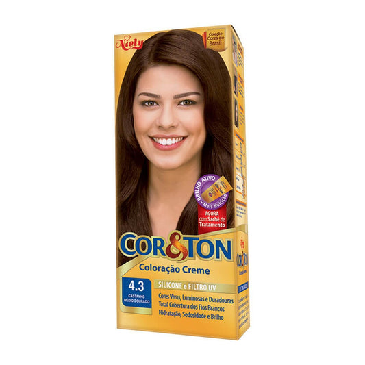 Tintura Cor e Ton 4.3 Castanho Medio Dourado 1