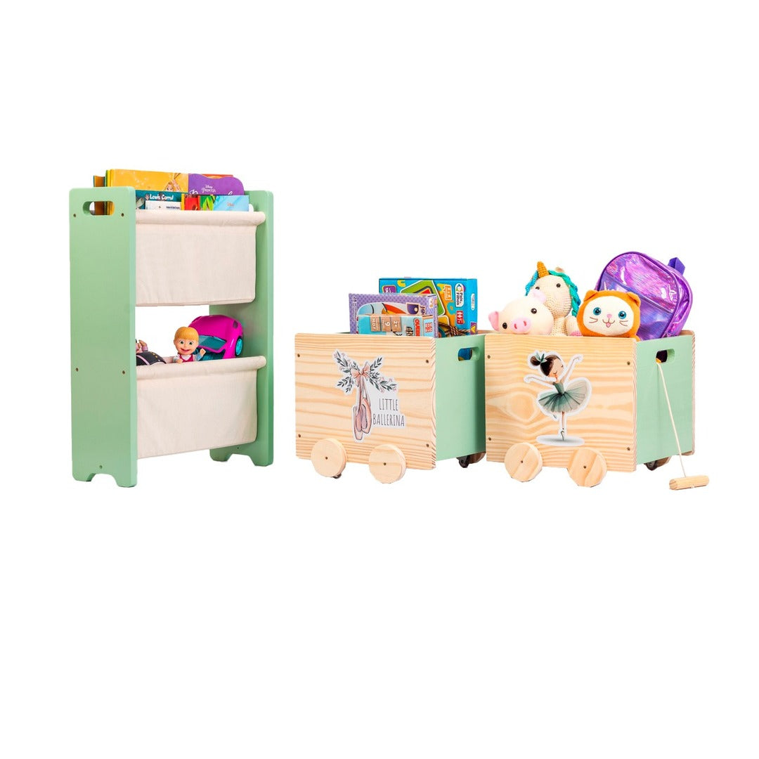 Kit Montessori Rack Organizador + Caixas De Brinquedos 1