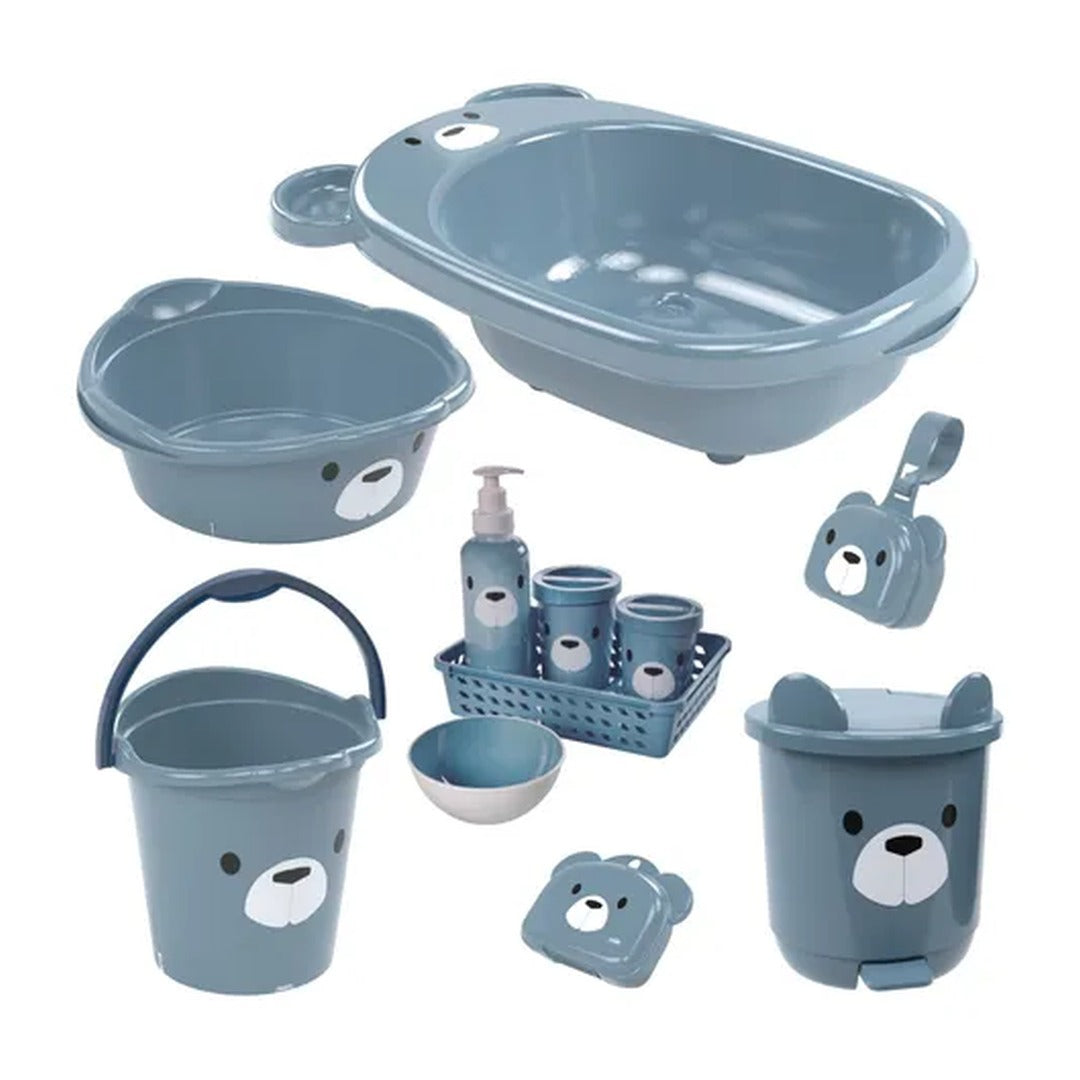 Bacia Plastica Baby Urso Azul 1