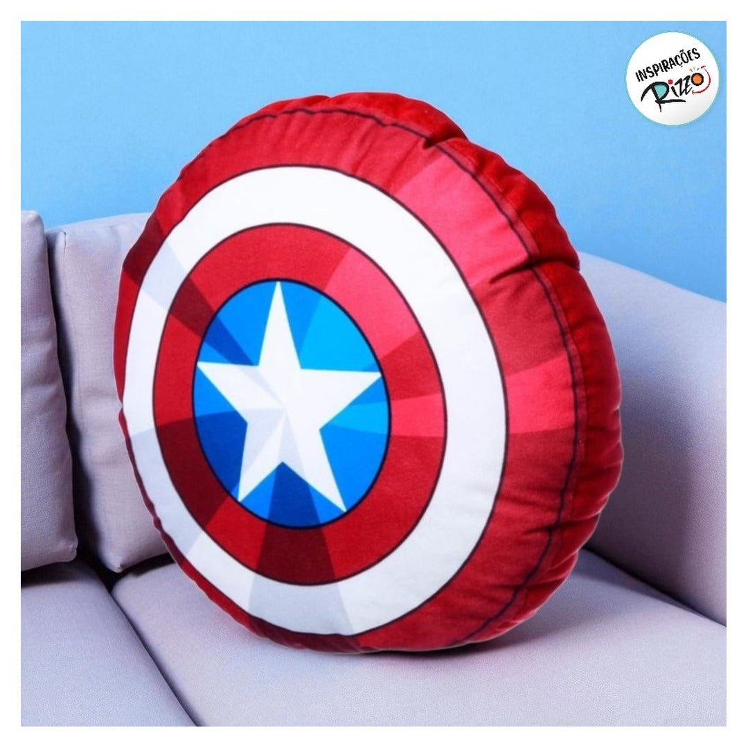 Almofada Redonda - Escudo Capitao America 1