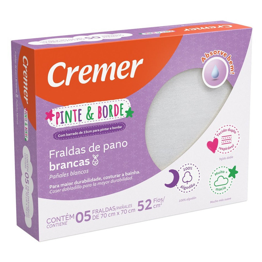 Fralda de Pano Cremer Luxo Branca 1