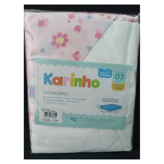 Jogo de Berco Bebe Menina Florzinhas 1