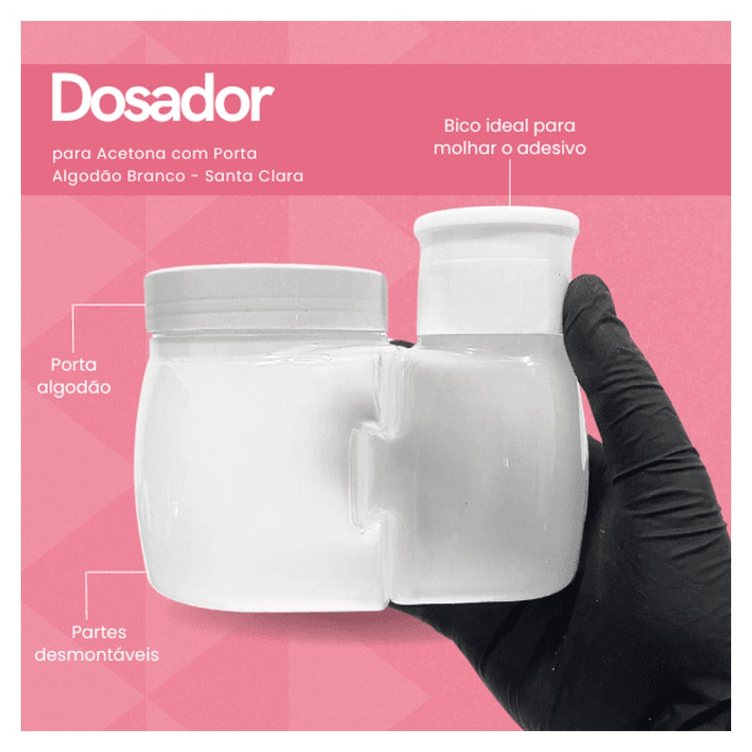 Dosador de Acetona com Porta Algodao 1