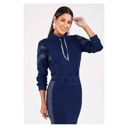 Blusa Malha Denim Aplicacao De Gel Em Glitter Imperio Z 1