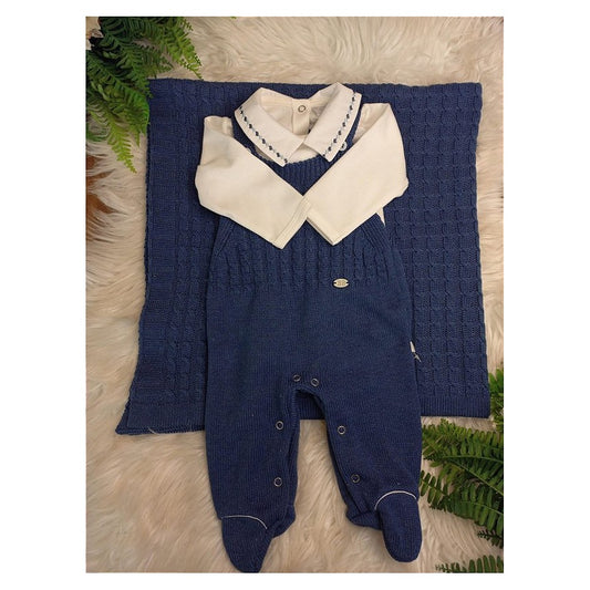 Saida Maternidade Masc Jardineira Tricot Pedro Suedine Jeans P 1