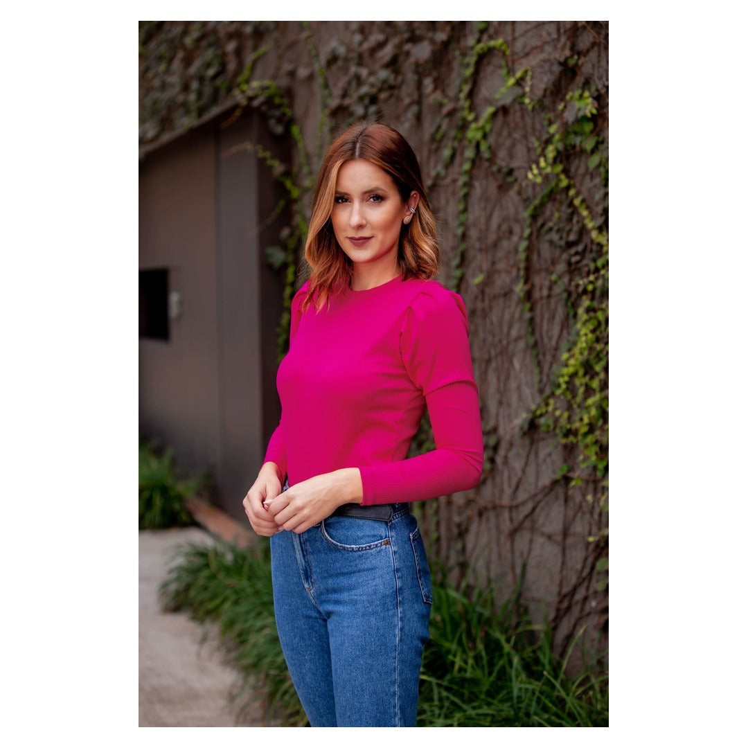 Blusa Princesa Manga Longa Canelada 1
