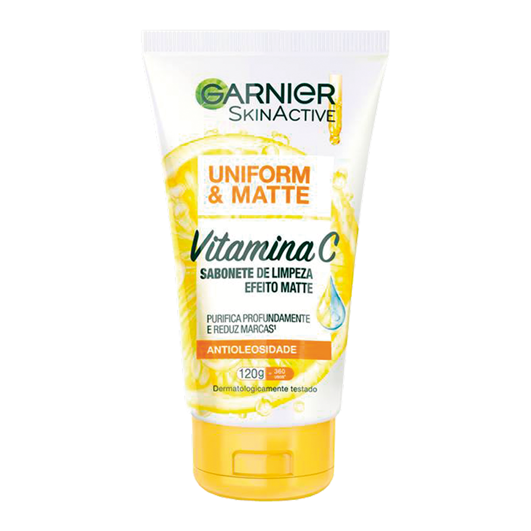 Garnier Skinactve Uniform & Matte Vitamina C Antioleosidade - Gel De Limpeza Facial 120 g
