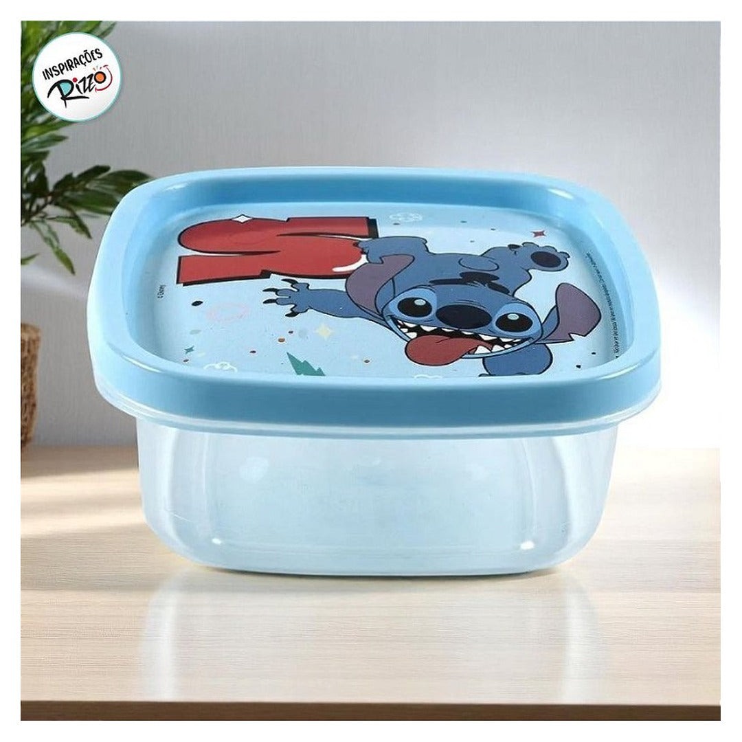 Pote de Plastico Quadrado - Stitch 1