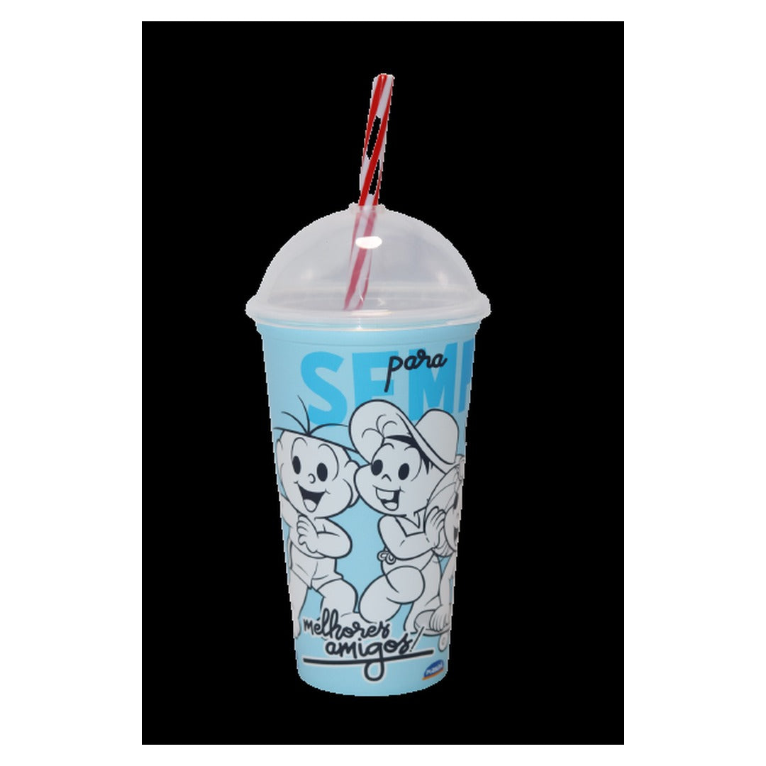 Copo Canudo Shake Para Colorir Turma da Monica 1