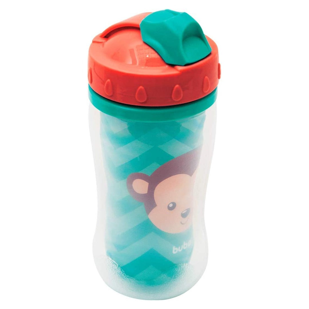 Copo Parede Dupla Com Canudo Animal Fun Macaco 1
