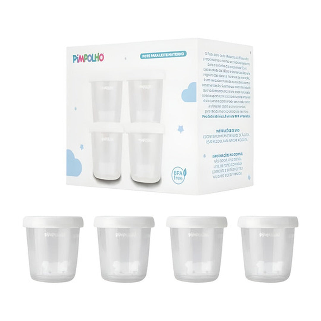 Kit 4 Potes para Armazenamento de Leite Materno 1