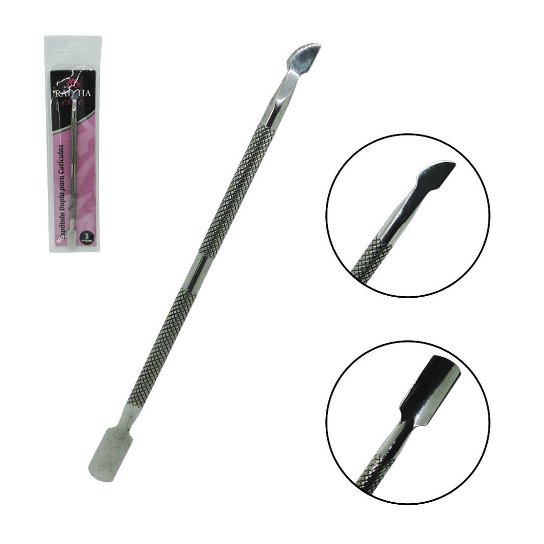 Espatula de Cuticula Dupla de Inox Rainha Chic 1