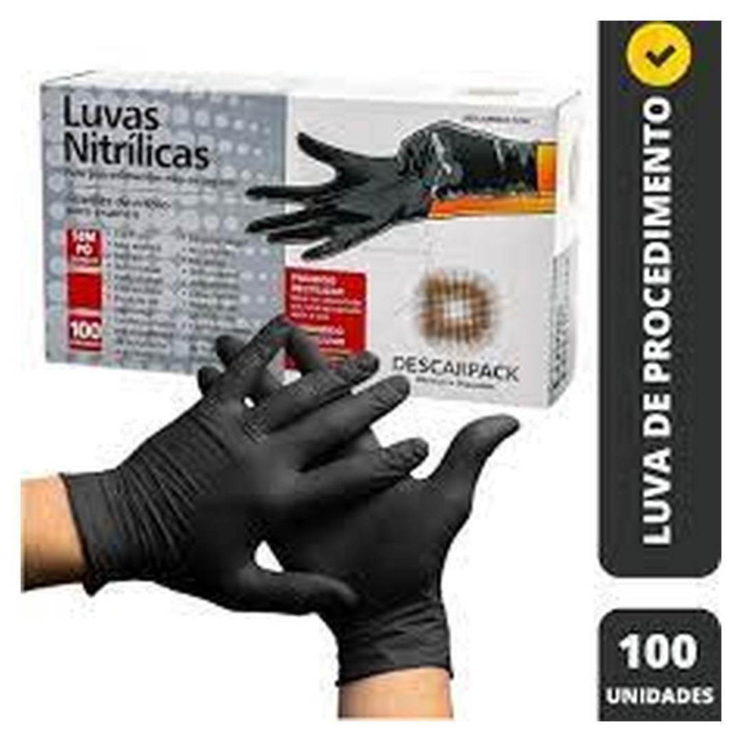 Luva Nitrilica Preta M 1
