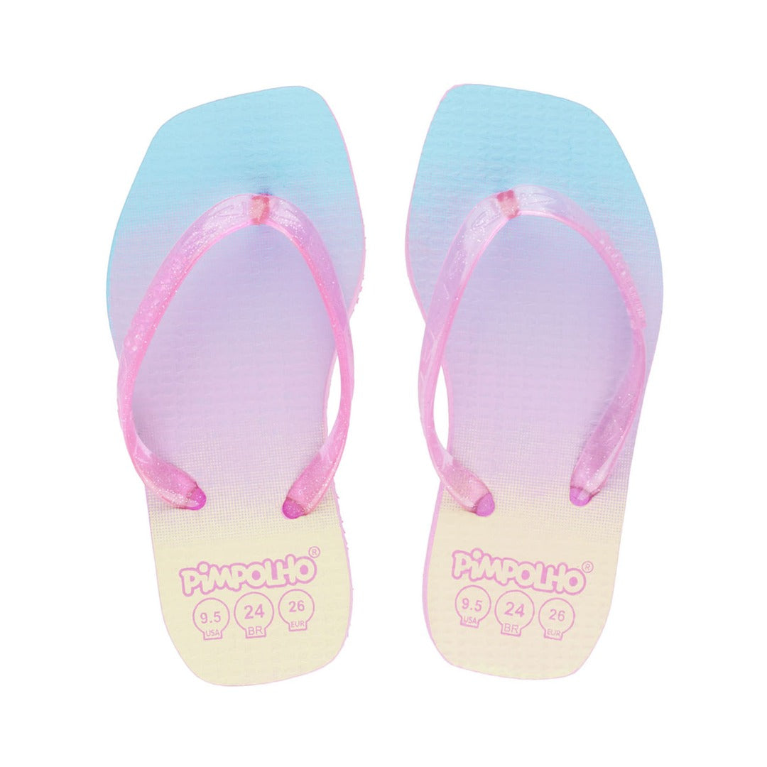 Chinelo Quadradinho Slim Rosa/Degrade 1
