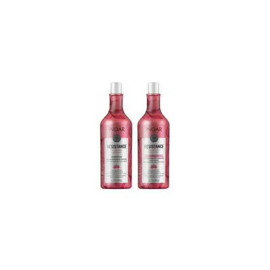 Inoar, Kit Resistance Flor de Lotus - Shampoo e Condicionador, Hidratacao Profunda, Fortalecimento Capilar, Brilho Intenso e Reducao de Frizz, 2x1L 1