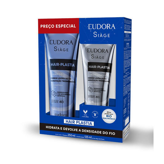 Eudora Siage Kit Hair Plastia Shampoo + Condicionador 250/125 ml 1
