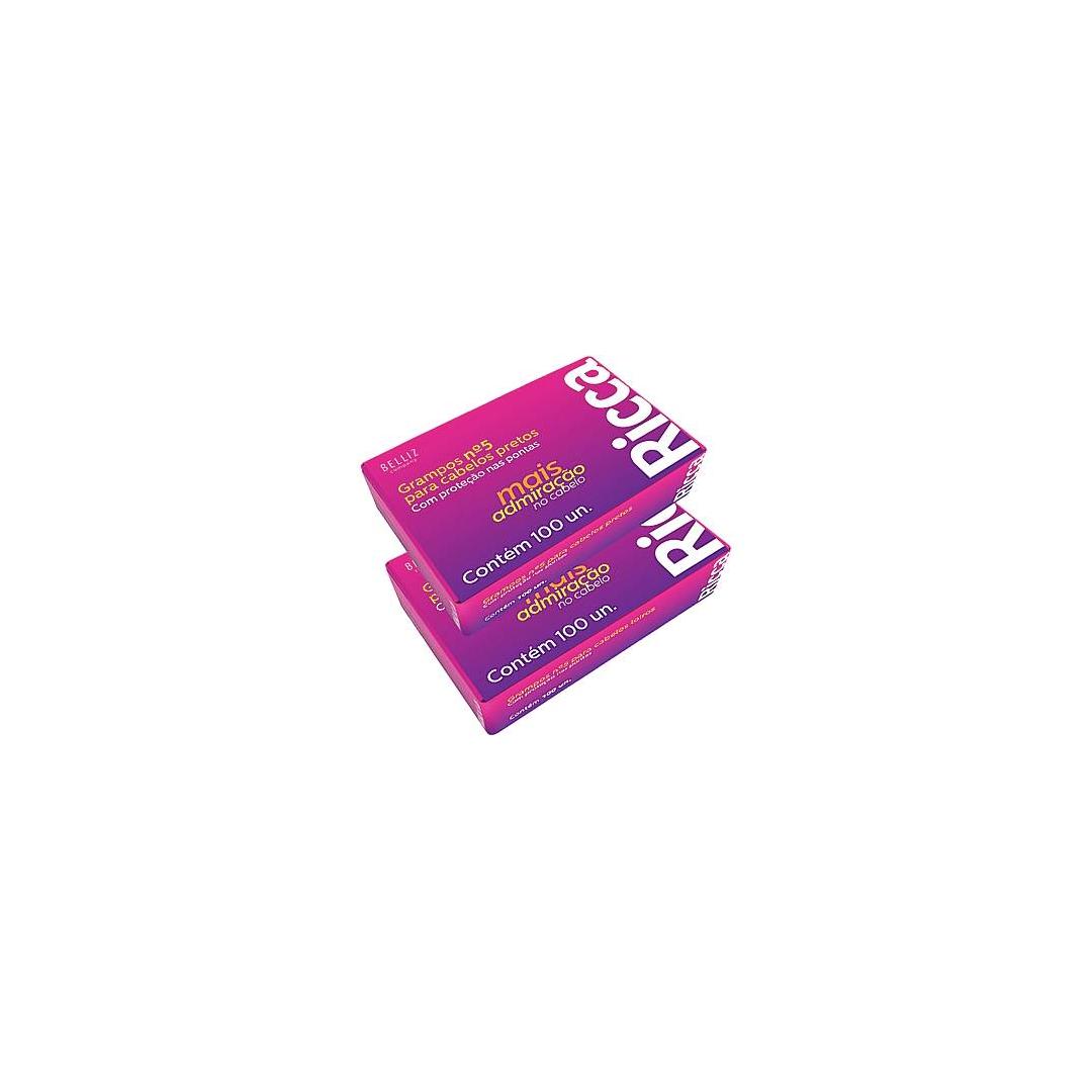 Grampo Para Cabelo N5 Preto, Ricca, Caixa, 100 Contagem (Pacote De 1) 1