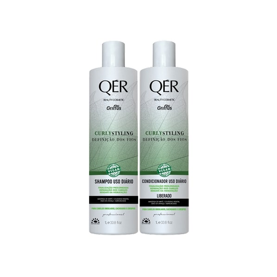 Griffus Qer Curly Styling Kit Shampoo + Condicionador 1 L 1