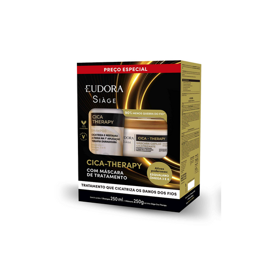 Eudora Siage Kit Cica-Therapy Shampoo + Mascara Capilar Cicatrizante 250 ml /250 g 1