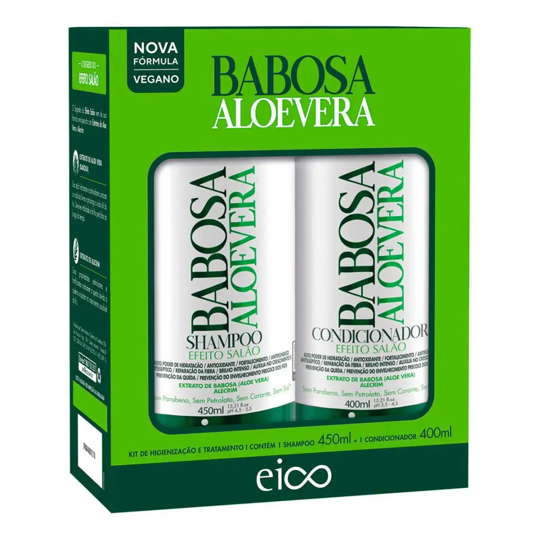 Eico Kit Cosmeticos Babosa Aloevera Shampoo 450ml + Condicionador 400ml 1
