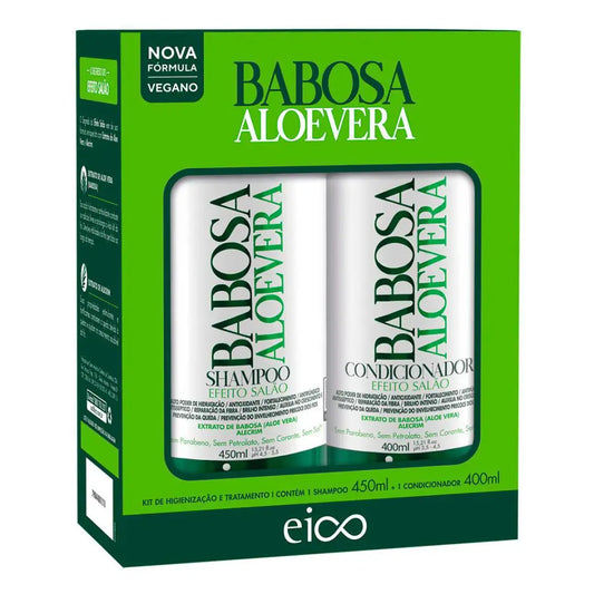 Eico Kit Cosmeticos Babosa Aloevera Shampoo 450ml + Condicionador 400ml 1