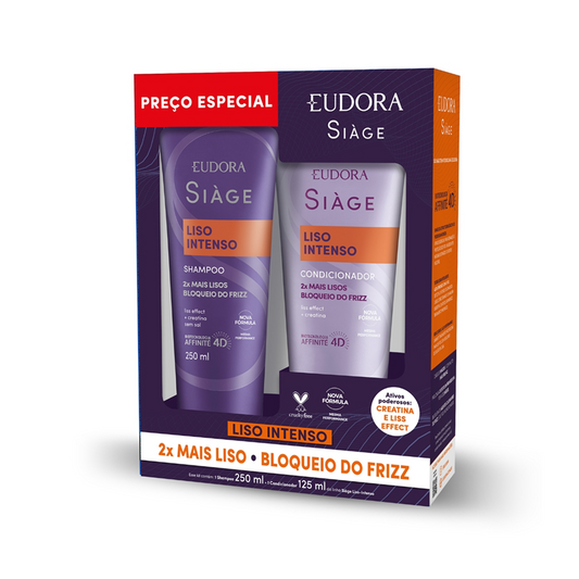 Eudora Siage Kit Liso Intenso Shampoo + Condicionador 250/125 ml 1