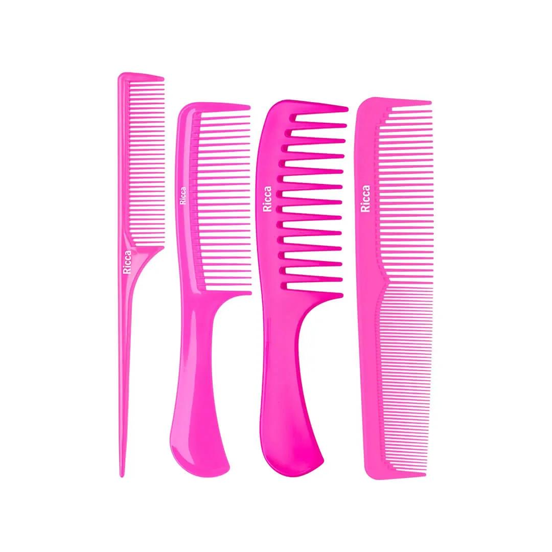 Kit C/ 4 Pente P/ Cabelo Ricca Ref 1004 1