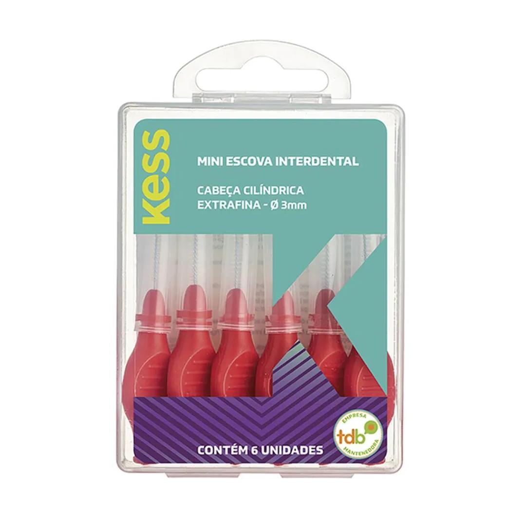 Kess Mini Escova Interdental Cilindrica Extrafina 3 Mm Com 6 1