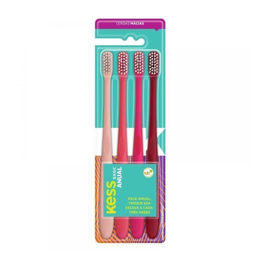 Escova Dental Basic Anual Macias Pack Com 4 Unidades - Kess 1