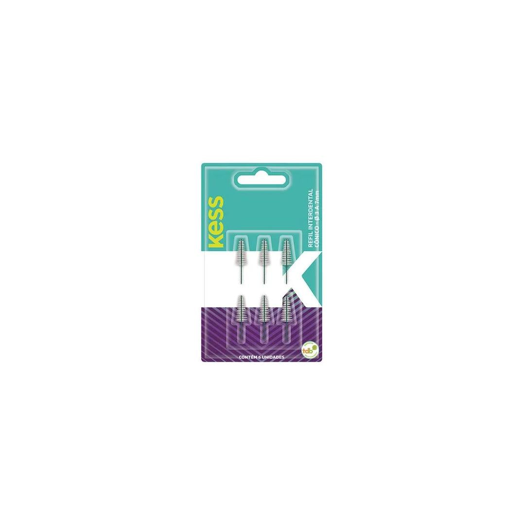 Refil Interdental Conico Com 6 Unidades, Kess, Transparente 1