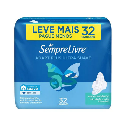 Sempre Livre Absorvente Com Abas Adapt Plus Ultra Suave 1