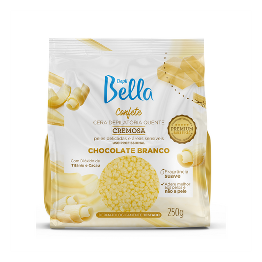Cera Confete Cremosa Chocolate Branco 250 g - Depil Bella 1