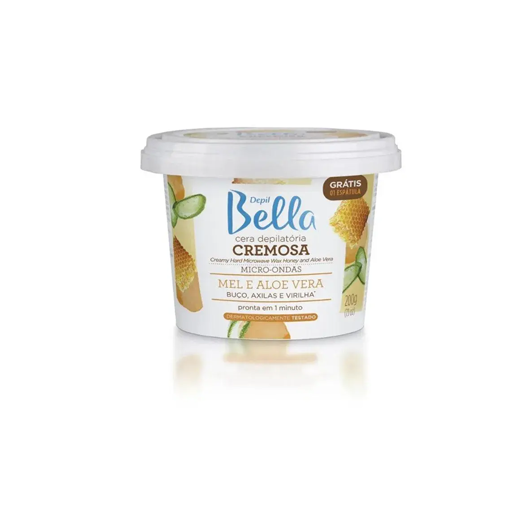 Cera Depilatoria Cremosa Micr-Ondas Mel E Aloe Vera Depil Bella 200 g 1