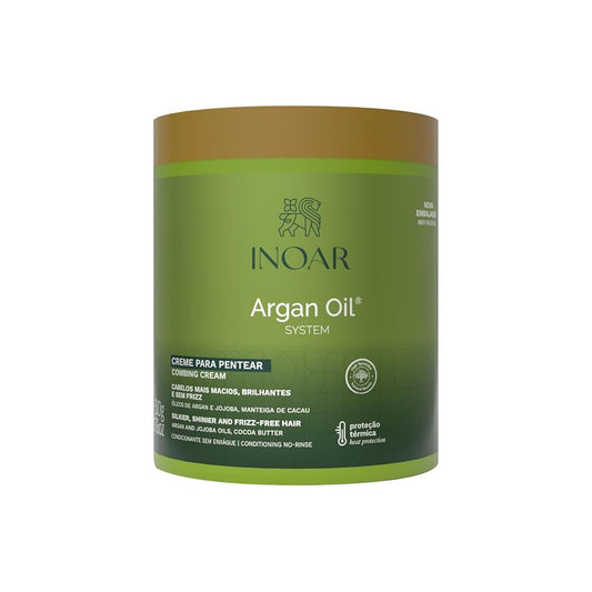 Inoar, Argan Oil, Creme para Pentear Finalizador, Hidratacao e Antifrizz, Oleo de Argan, Jojoba e Manteiga de Cacau, Para Todos os Tipos de Cabelos, 500g 1