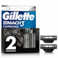 Gillette Mach3 Carbono Refil Para Aparelho De Barbear Reutilizavel, Com Carvao Ativado E Fita Lubrificante Melhorada 2 Uds 1