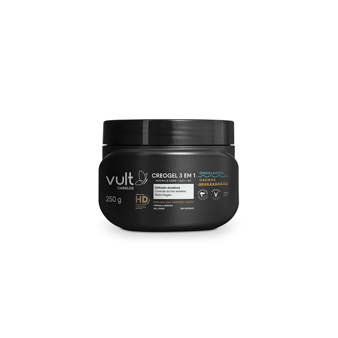 Vult Creogel 3 Em 1 Cabelos Ondulados E Cachos 250 ml 1