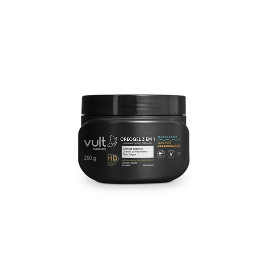 Vult Creogel 3 Em 1 Cabelos Ondulados E Cachos 250 ml 1