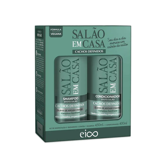 Eico Kit Efeito Salao Em Casa Cachos Definidos Shampoo 450ml + Condicionador 400ml 1