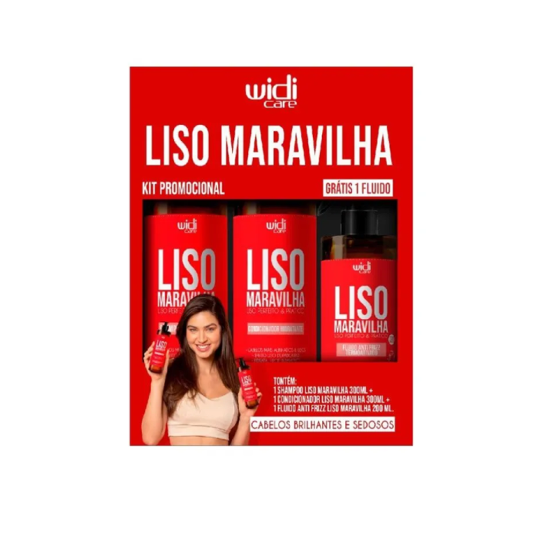 Widi Care Kit Liso Maravilha Edicao Especial - 01 Shampoo 300 ml + 01 Condicionador 300 ml + Ganhe Um Fluido Anti Frizz Termoativado 200 ml 1